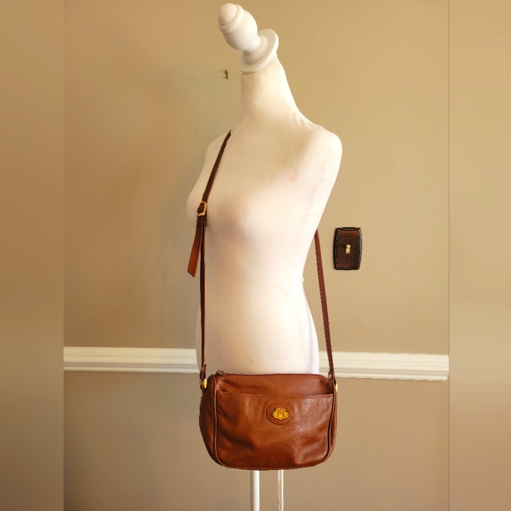 Vintage Etienne Aigner Brown Leather Crossbody Bag